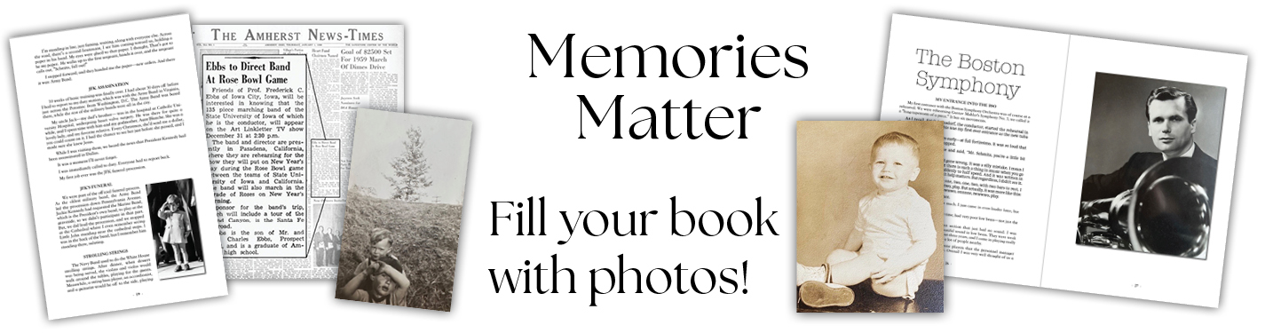 Allisona Books Memories matter banner Allisona books Restored photos example spread